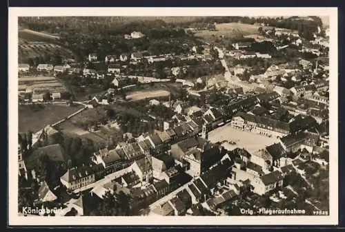 AK Königsbrück, Ortsansicht vom Flugzeug aus
