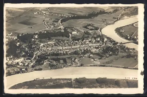 AK Mühldorf am Inn, Luftaufnahme des Ortes