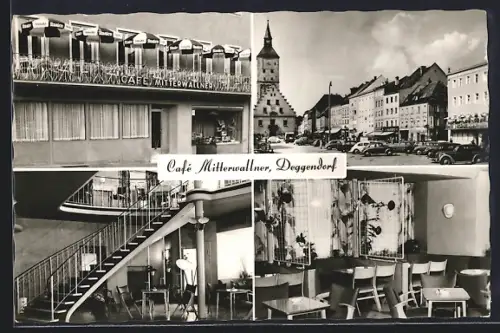 AK Deggendorf, Café Mitterwallner, Stadtplatz, Innenansichten