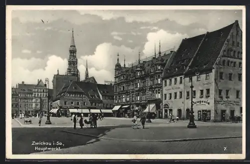 AK Zwickau i. Sa., Hauptmarkt