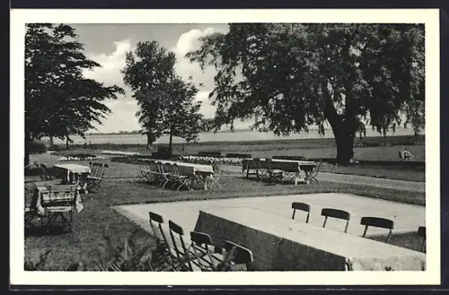 AK Krautsand, Buhrfeind`s Hotel, Gartenansicht