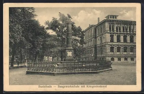 AK Buxtehude, Baugewerkschule, Kriegerdenkmal