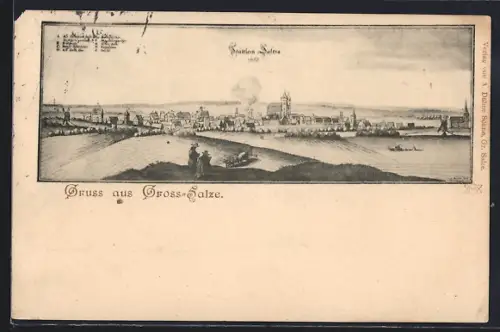 AK Gross-Salze, Stadtansicht 1650