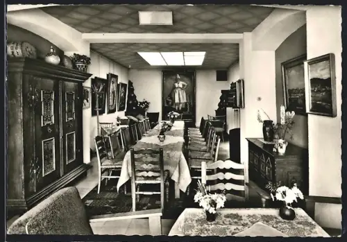 AK Erdhausen /Hessen, Gasthof Künstlerhaus Lenz, Speisezimmer