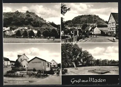 AK Maden / Gudensberg, Sportplatz, Strassenpartie, Spielplatz