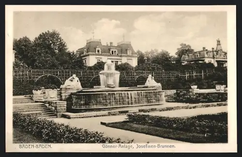 AK Baden-Baden, Gönner-Anlage, Josefinen-Brunnen