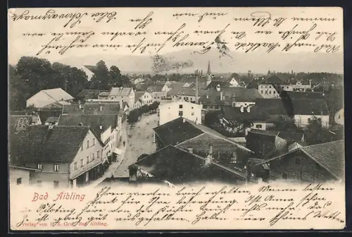 AK Bad Aibling, Blick über Dächer der Ortschaft