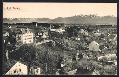 AK Bad Aibling, Blick vom Berg in Ortschaft