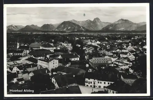 AK Bad Aibling, Totalansicht mit Bergpanorama