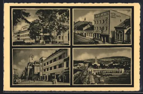 AK Beregszász, Hotel-Café Donath, weitere Ansichten