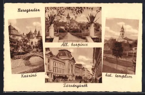 AK Beregszasz, Kaszino, Törvenyszek, kat. templom