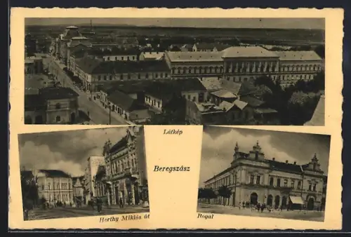 AK Beregszász, Látkep, Horthy Miklós út, Hotel Royal