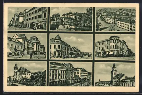 AK Beregszász, Templom, Utca