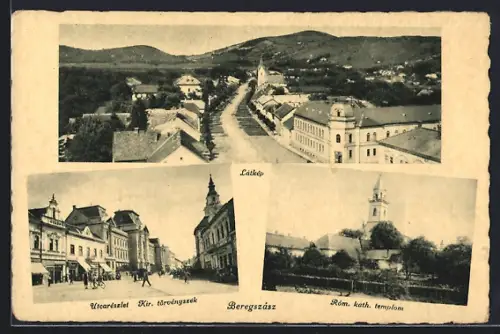 AK Beregszasz, Latkep, Utcareszlet / Kir. Törvenyszek, Latkep