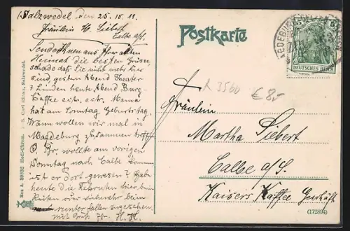 AK Salzwedel, Rathausturm, Gasthof Zum Deutschen Kaiser