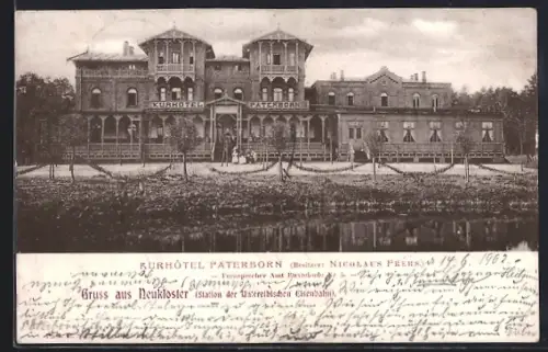 AK Neukloster / Hannover, Kurhotel Paterborn, Besitzer Nicolaus Frers, Station der Unterelbischen Eisenbahn