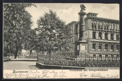 AK Buxtehude, Technikum mit Kriegerdenkmal