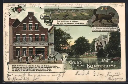 AK Buxtehude, Christ. Eberstein`s Gasthaus, Schwanenteich