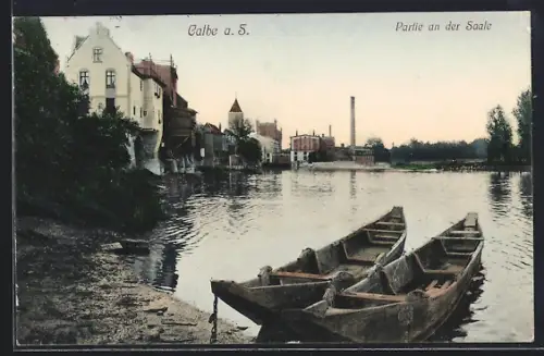AK Calbe a. S., Partie an der Saale