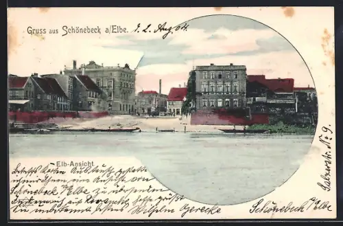 AK Schönebeck a /Elbe, Elb-Ansicht