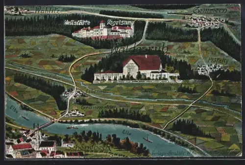 AK Schönebeck / Elbe, Hotel Waldesruh, Heilstätte Vogelsang, Gommern