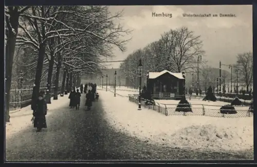 AK Hamburg, Winterlandschaft am Dammtor