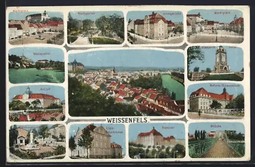 AK Weissenfels, Marktplatz, Schloss, Reform-Gymnasium