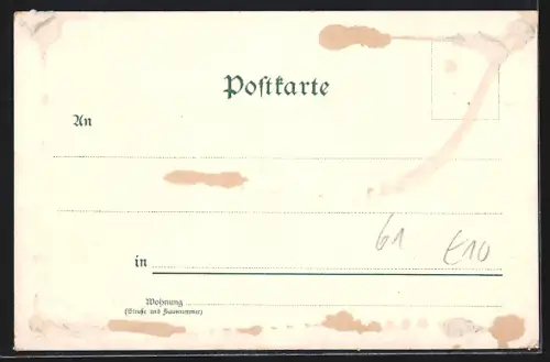 Lithographie Darmstadt, Ernst-Ludwigsplatz, Luisenplatz, Garten