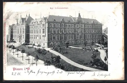 AK Plauen i. V., Kgl. Lehrerseminar