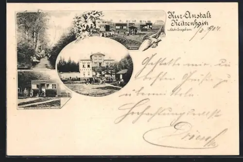 AK Reitzenhain, Kur-Anstalt, Haupt-Gebäude, Lufthütte Nr. 2