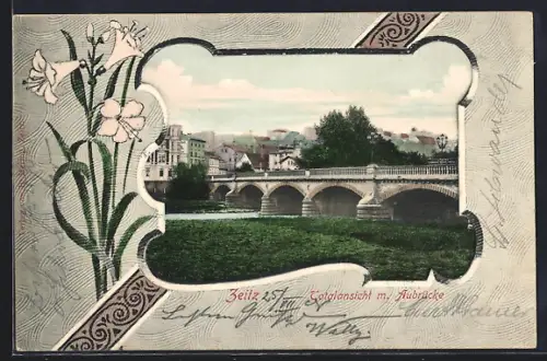 AK Zeitz, Totalansicht mit Aubrücke