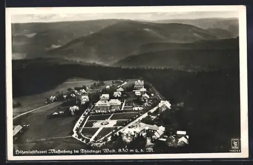 AK Masserberg im Thüringer Wald, Ortsansicht, Kurpark aus der Vogelschau