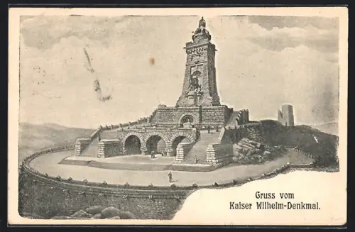 AK Rossla, Kaiser Wilhelm-Denkmal, Kyffhäuser-Hotel, Inh. W. Winter