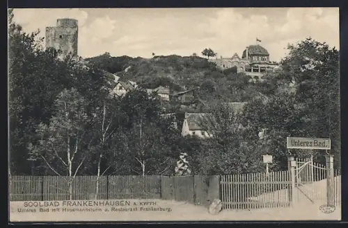 AK Frankenhausen a. Kyffh., Unteres Bad, Hausmannsturm, Restaurant Frankenburg