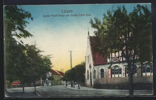 AK Lützen, Gustav Adolf-Strasse, Gustav Adolf Haus