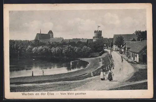 AK Werben an der Elbe, Vom Wehr gesehen