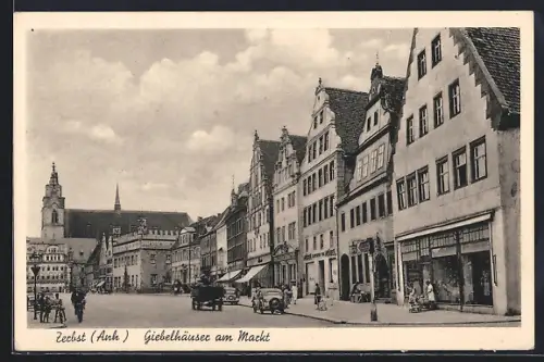 AK Zeitz /Anh, Giebelhäuser am Markt