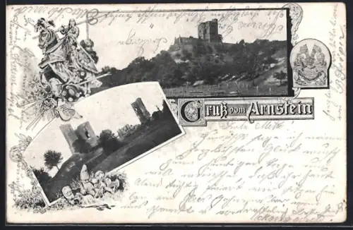 AK Harkerode / Harz, Burg Arnstein, Burgruine, Landschaft