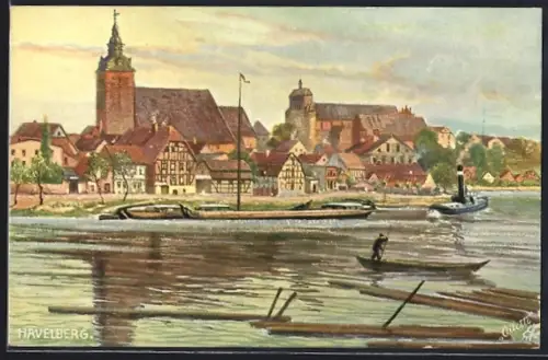 Lithographie Havelberg, St. Laurenziuskirche