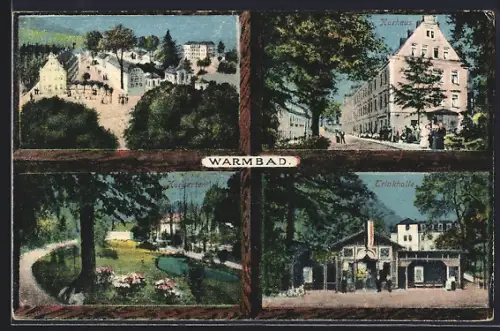 AK Warmbad, Kurpark, Trinkhalle, Kurhaus