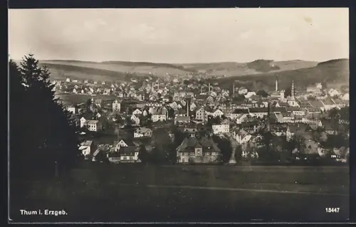 AK Thum i. Erzgeb., Panoramaansicht der Stadt