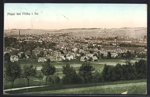 AK Plaue bei Flöha, Panoramaansicht der Stadt