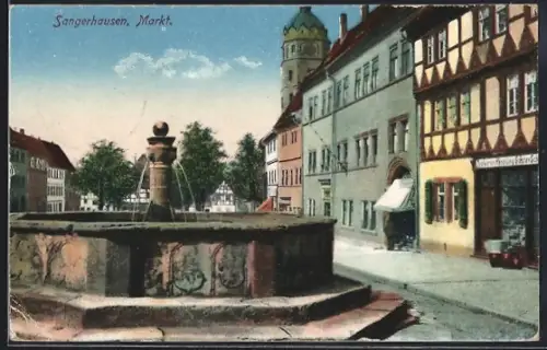 AK Sangerhausen, Markt, Brunnen