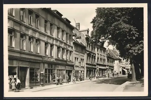 AK Sangerhausen, Strasse der Deutsch-Sowjetischen Freundschaft, Strassenzug, Geschäfte, Hotel