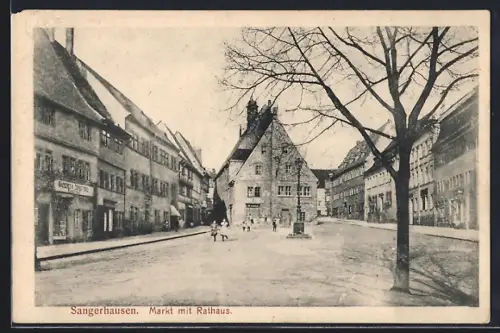 AK Sangerhausen, Markt mit Rathaus