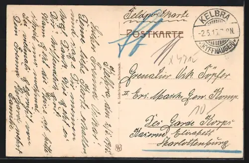 Lithographie Kyffhäuser, Kaiser Wilhelm-Denkmal