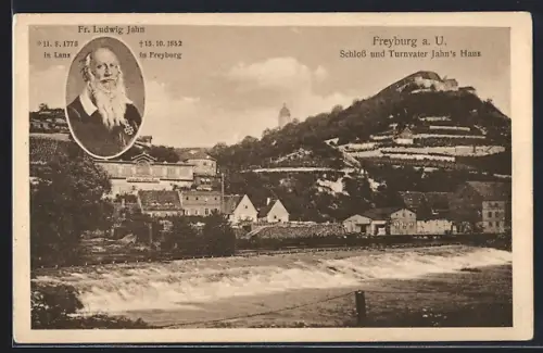 AK Freyburg a. U., Schloss, Turnvater Jahn`s Haus