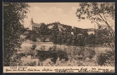 AK Hettstedt / Südharz, Schloss Walbeck, Teichansicht