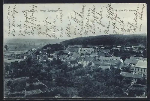 AK Weferlingen /Sachsen, Blick vom Kirchturm
