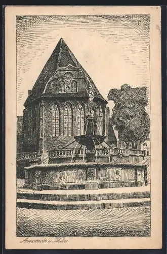 AK Arnstadt i. Thür., Brunnen